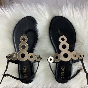 Gold Disc Jockey Sandals